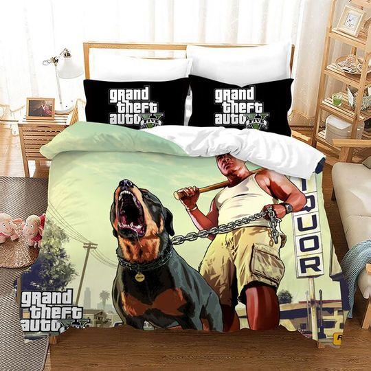 Grand Theft Auto V duvet cover,Gamer bedding set ,GTA V blanketGift For Your Girlfriend Boyfriend Gift For Love Gift For Friend Best Valentine Present Holiday Gift