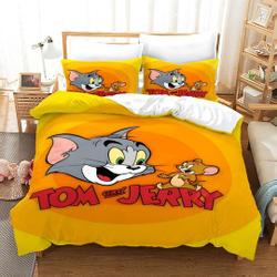 Tom and Jerry duvet cover, Cartoon bedding set ,Tom and Jerry blanketGift For Your Girlfriend Boyfriend Gift For Love Gift For Friend Best Valentine Present Holiday Gift