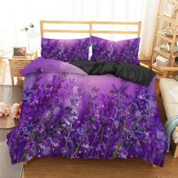 Lavender Duvet Cover Set for Teens Adults, Spring Sun Shines on Purple Lavender Bedding Set Gift For Your Girlfriend Boyfriend Gift For Love Gift For Friend Best Valentine Present Holiday Gift