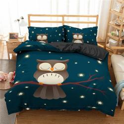 Owl Bedding Set 3D Owl Duvet Cover Set for Boho Exotic Style Comforter Cover Bird Animal Bedding Set Gift For Your Girlfriend Boyfriend Gift For Love Gift For Friend Best Valentine Present Holiday Gift
