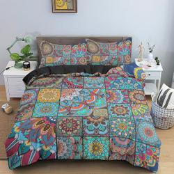 Bohemian Duvet Cover Set, 3D Printed Artistic Design Colorful Eye-catching Bohemian Bedding Set Gift For Your Girlfriend Boyfriend Gift For Love Gift For Friend Best Valentine Present Holiday Gift