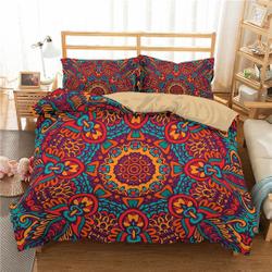 Floral Duvet Cover Set for Teens Adults, Red Passionate Bright Symmetrical Bedding Set Gift For Your Girlfriend Boyfriend Gift For Love Gift For Friend Best Valentine Present Holiday Gift