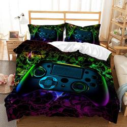 Gamepad Duvet Cover Set for Teens Adults, Mysterious Green Glowing Cool Gamepad Bedding Set Gift For Your Girlfriend Boyfriend Gift For Love Gift For Friend Best Valentine Present Holiday Gift