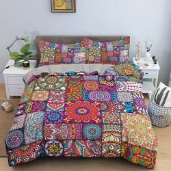 Bohemian Duvet Cover Set for Teens, Colorful and Eye-catching Bohemian Floral Bedding Set Gift For Your Girlfriend Boyfriend Gift For Love Gift For Friend Best Valentine Present Holiday Gift