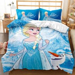 Elsa and Anna Princess Frozen Kids Bedding Set Soft Duvet Cover Set Gift For Your Girlfriend Boyfriend Gift For Love Gift For Friend Best Valentine Present Holiday Gift