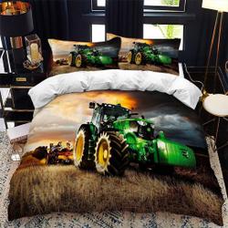 Tool Car Duvet Cover Set ,Luxury 3D Printed Golden Paddy Harvester Bedding Set Gift For Your Girlfriend Boyfriend Gift For Love Gift For Friend Best Valentine Present Holiday Gift