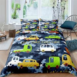 Construction Vehicles Comforter Cover Set King Size,Boys Excavator Duvet CoverGift For Your Girlfriend Boyfriend Gift For Love Gift For Friend Best Valentine Present Holiday Gift