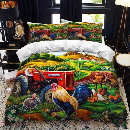 Tool Car Duvet Cover Set for,Teens, Cartoon Ranch Tractor Bedding Set Gift For Your Girlfriend Boyfriend Gift For Love Gift For Friend Best Valentine Present Holiday Gift