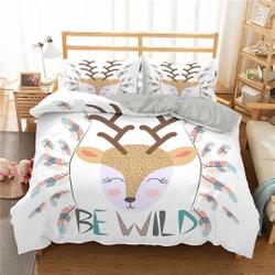 Kids Duvet Cover Set for Boys Girls Cute Deer Comforter Cover Antler Decor Bedding Set Gift For Your Girlfriend Boyfriend Gift For Love Gift For Friend Best Valentine Present Holiday Gift
