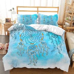 Dream Catcher Duvet Cover Set for Teens, White Cartoon Animation Simple Bedding Set Gift For Your Girlfriend Boyfriend Gift For Love Gift For Friend Best Valentine Present Holiday Gift