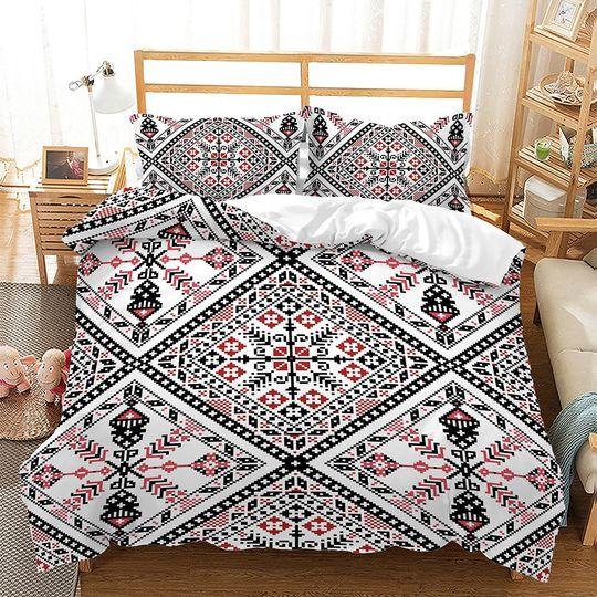 Pattern Duvet Cover Set for Teens Adults, Black and Red Art Simple Striped Bedding Set Gift For Your Girlfriend Boyfriend Gift For Love Gift For Friend Best Valentine Present Holiday Gift