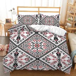 Pattern Duvet Cover Set for Teens Adults, Black and Red Art Simple Striped Bedding Set Gift For Your Girlfriend Boyfriend Gift For Love Gift For Friend Best Valentine Present Holiday Gift
