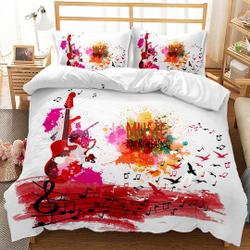Guitar Duvet Cover Set Full Size 3D Print Bedding Set Decorative Music Themed GuitarGift For Your Girlfriend Boyfriend Gift For Love Gift For Friend Best Valentine Present Holiday Gift