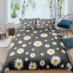 3D Floral Comforter Cover Queen Size for Kids Women Yellow Flowers Bedding Set Gift For Your Girlfriend Boyfriend Gift For Love Gift For Friend Best Valentine Present Holiday Gift