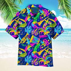 Carnival A Happy Carnival Is Coming Pattern Aloha Hawaiian Shirts Gift For Your Girlfriend Boyfriend Gift For Love Gift For Friend Best Valentine Present Holiday Gift