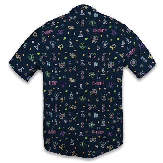 Science Dna Molecules Dark Navy Hawaiian Shirt, Science It's Like Magic but Real Shirt Gift For Your Girlfriend Boyfriend Gift For Love Gift For Friend Best Valentine Present Holiday Gift