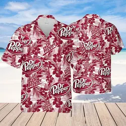 Dr.Pepper Tropical Flower Pattern Dr.Pepper Hawaiian Shirt Gift For Your Girlfriend Boyfriend Gift For Love Gift For Friend Best Valentine Present Holiday Gift