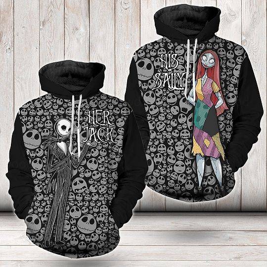 Her Jack His Sally Couple Hoodie, Jack And Sally Hoodie