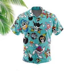 Strawhats Jolly Roger One Piece Button Up Hawaiian Shirt Gift For Your Girlfriend Boyfriend Gift For Love Gift For Friend Best Valentine Present Holiday Gift