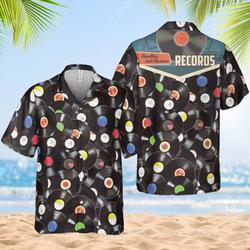 Vintage Vinly  Records Hawaii Shirt, Record Player Hawaiian Shirt Gift For Your Girlfriend Boyfriend Gift For Love Gift For Friend Best Valentine Present Holiday Gift