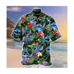 Lilo and Stitch Hawaiian Shirt- Summer shirt gift - Funny gift - Gift for dad for men - Holiday Beach Shirt Gift For Your Girlfriend Boyfriend Gift For Love Gift For Friend Best Valentine Present Holiday Gift