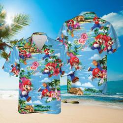 Super Mario Hawaiian Tee, Super Mario Tee Gift For Your Girlfriend Boyfriend Gift For Love Gift For Friend Best Valentine Present Holiday Gift