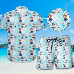 Frozen Elsa Anna Hawaii Shirt | Frozen Elsa Princess Beach Hawaiian Shirt Gift For Your Girlfriend Boyfriend Gift For Love Gift For Friend Best Valentine Present Holiday Gift