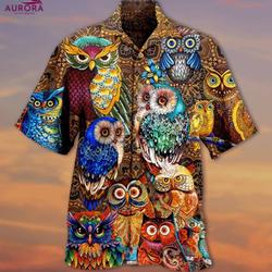 Owls Full Color Love Hawaiian Shirt, Animal Lover Shirt, Owl Lover Gift, Animal Lover Shirt Gift For Your Girlfriend Boyfriend Gift For Love Gift For Friend Best Valentine Present Holiday Gift