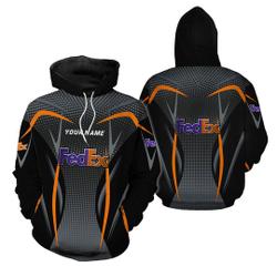 Fedex Metal Gray Hoodie 3D, Hoodie 3D Custom Name, Love Fedex Hoodie 3D