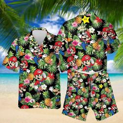 Mario Hawaiian Shirt, Super Mario Shirt, Mario Hawaii Shorts Gift For Your Girlfriend Boyfriend Gift For Love Gift For Friend Best Valentine Present Holiday Gift