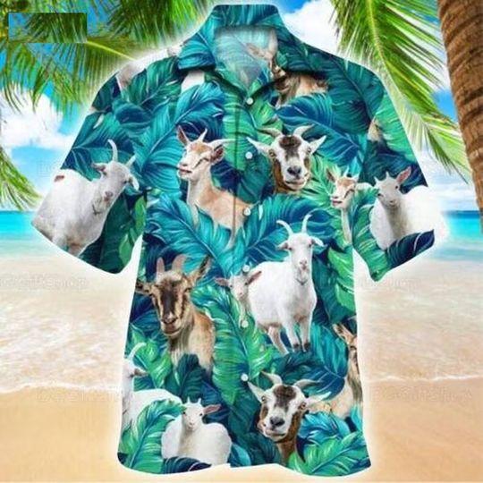 Goat Lovers Hawaiian Shirt, Goat Tropical Button Shirt, Funny Goat Hawaii Shirt, Aloha Beach Shirt, Vintage Summer Shirt, Gift For Him