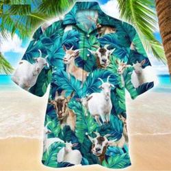 Goat Lovers Hawaiian Shirt, Goat Tropical Button Shirt, Funny Goat Hawaii Shirt, Aloha Beach Shirt, Vintage Summer Shirt, Gift For Him