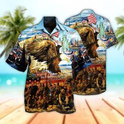 4th Of July Freedom Isnt Free Eagle American, Aloha Hawaiian Shirt  Short Sleeve Hawaiian Gift For Your Girlfriend Boyfriend Gift For Love Gift For Friend Best Valentine Present Holiday Gift