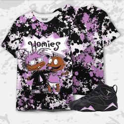 Homies Rugrats 3D Free Painted T-Shirt Match Jordan 7 Meaningful Gift For Family Gift For Boyfriend Valentine Gift