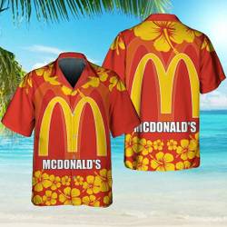 McDonald's Food Shirt, Tropical Flower Aloha Hawaiian Shirts Gift For Your Girlfriend Boyfriend Gift For Love Gift For Friend Best Valentine Present Holiday Gift