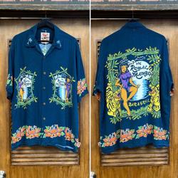 Vintage 1990s Size L Mambo Label Tiger Tattoo 8 Ball Rayon Hawaiian Shirt, 90s Vintage Clothing Gift For Your Girlfriend Boyfriend Gift For Love Gift For Friend Best Valentine Present Holiday Gift