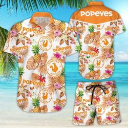 Popeyes pineapple kitchen Tropical Flower Aloha Hawaiian Shirts Gift For Your Girlfriend Boyfriend Gift For Love Gift For Friend Best Valentine Present Holiday Gift