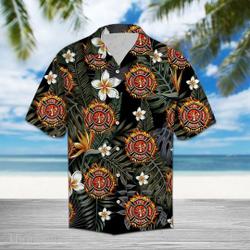 Firefighter Hawaii Beach Shirt, Firefighter Hawaiian Shirt Gift For Your Girlfriend Boyfriend Gift For Love Gift For Friend Best Valentine Present Holiday Gift