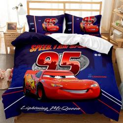 3D Cars McQueen Duvet Cover Set for Kids Cartoon Lightning Bedding Set Gift For Your Girlfriend Boyfriend Gift For Love Gift For Friend Best Valentine Present Holiday Gift