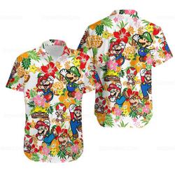 Super Mario Button Shirt, Super Mario Shirt, Button Up Shirt Gift For Your Girlfriend Boyfriend Gift For Love Gift For Friend Best Valentine Present Holiday Gift