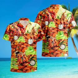 Chicken Wing Hawaiian Shirt, Summer Hawaiian Day 3D Hawaii Shirt Gift For Your Girlfriend Boyfriend Gift For Love Gift For Friend Best Valentine Present Holiday Gift
