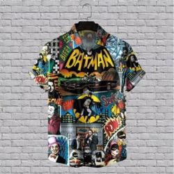 Superhero Batman Movie Short Sleeve Button Hawaiian Shirt Superhero Shirt Gift For Your Girlfriend Boyfriend Gift For Love Gift For Friend Best Valentine Present Holiday Gift
