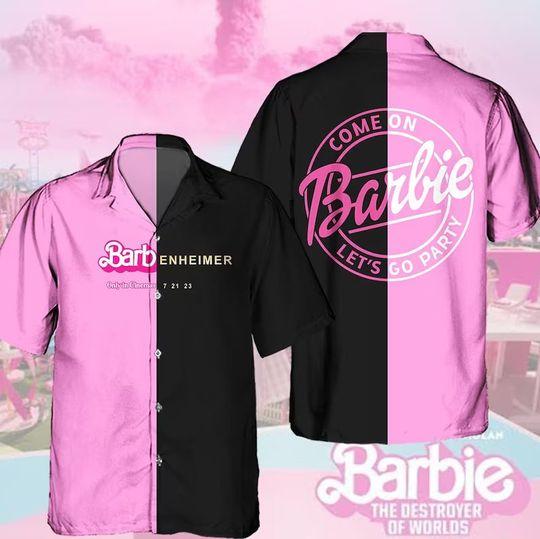 Barbenheimer Barbie Movie Oppenheimer Hawaiian Shirt, Barbie Movie Hawaii Shirt Gift For Your Girlfriend Boyfriend Gift For Love Gift For Friend Best Valentine Present Holiday Gift
