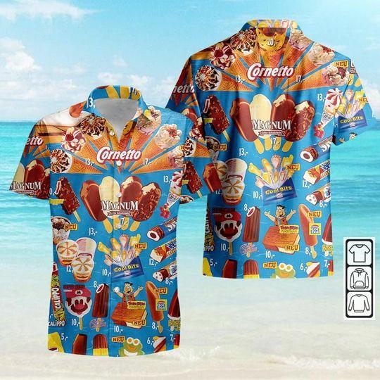 Ice Cream 3D Hawaiian Shirt Gift For Your Girlfriend Boyfriend Gift For Love Gift For Friend Best Valentine Present Holiday Gift