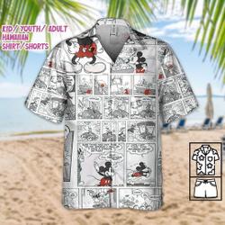 Disney Mickey Mouse Retro Comic Life Style, Mickey Hawaiian Shirt, Aloha Gift For Your Girlfriend Boyfriend Gift For Love Gift For Friend Best Valentine Present Holiday Gift