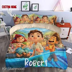 Luca Bedding Set, Disney Personalized Bedding Set Gift For Your Girlfriend Boyfriend Gift For Love Gift For Friend Best Valentine Present Holiday Gift