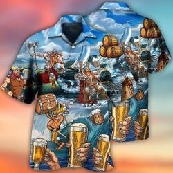 Beer Day 3D Printed Hawaiian Shirt, Aloha Summer 3D Hawaiian Shirt Gift For Your Girlfriend Boyfriend Gift For Love Gift For Friend Best Valentine Present Holiday Gift