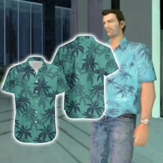 Tommy Vercetti GTA Hawaiian Shirt Tommy Vercetti Summer Hawaiian Shirt Gift For Your Girlfriend Boyfriend Gift For Love Gift For Friend Best Valentine Present Holiday Gift