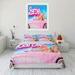 Personalize Barbie Pattern Bedding Set Gift For Your Girlfriend Boyfriend Gift For Love Gift For Friend Best Valentine Present Holiday Gift