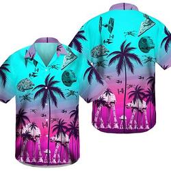 Star Wars Pink Neon Hawaiian Shirt, Star Wars Hawaiian Gift For Your Girlfriend Boyfriend Gift For Love Gift For Friend Best Valentine Present Holiday Gift